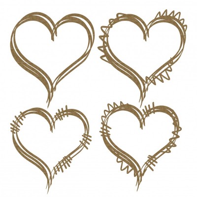 Creative Embellishments - Chipboard «Doodle Heart Frames»